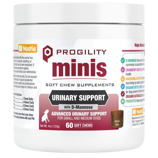 Nootie Progility Minis Urinary Support Soft Chew Supplement For Small & Medium Size Dogs (60 Soft Chews)