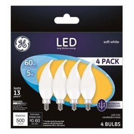 LED Decorative Light Bulb, Frosted, 5-Watts, 4-Pk.