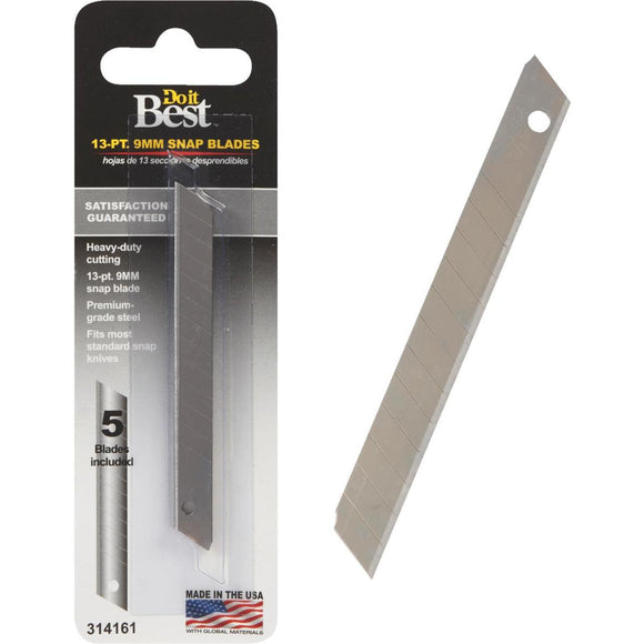 Do it Best 9 mm 13-Point Snap-Off Knife Blade (5-Pack)