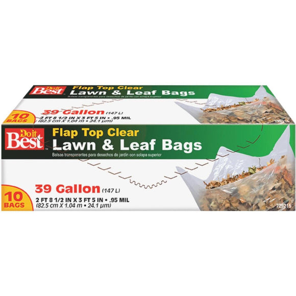 Do it Best 39 Gal. Clear Flap Tie Lawn & Leaf Bag (10-Count)