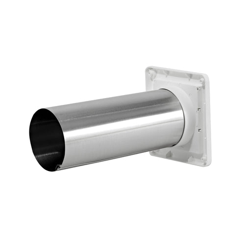 Lambro Industries 4 inch White Plastic Exhaust Wall Louvered Vent