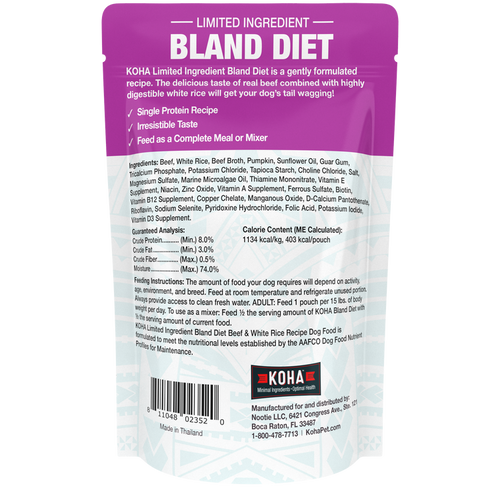 Koha Limited Ingredient Bland Diet Beef & White Rice Recipe for Dogs (12.5 oz)