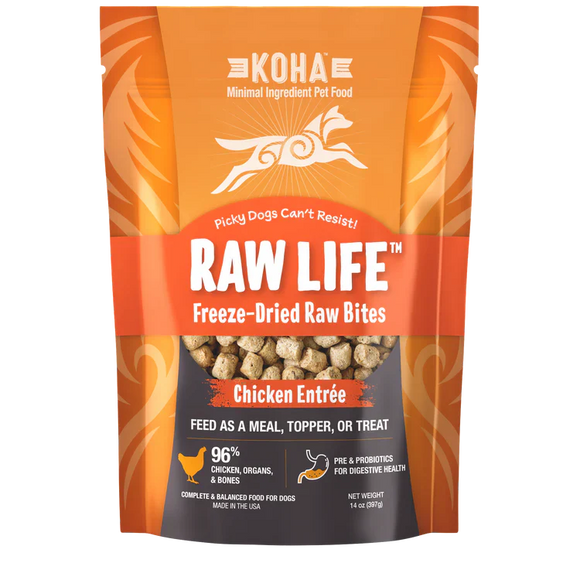 Koha Freeze-Dried Raw Bites Chicken Entrée for Dogs (14 oz)