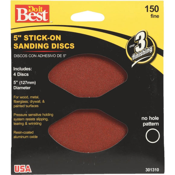 Do it Best 5 In. 150 Grit Stick-On Sanding Disc (4-Pack)