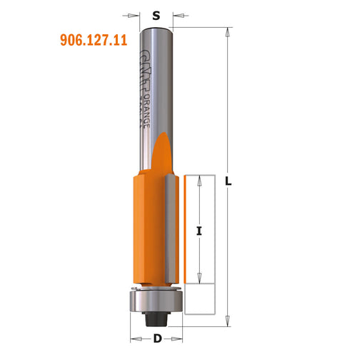 CMT 806.128.11 Flush Trim Bit 1/4-inch Shank 1/2-inch Cutting Length Carbide-Tip
