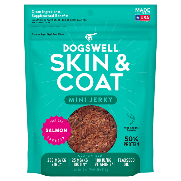 Dogswell Skin & Coat Mini Jerky Treats Salmon