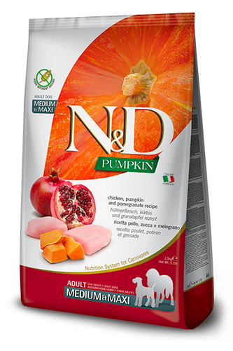 Farmina N&D Pumpkin Grain-Free Canine Chicken, Pumpkin and Pomegranate ...