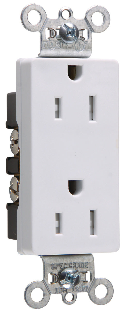 Legrand Pass & Seymour Tamper-Resistant Decorator Spec Grade Receptacle, Side Wire Only