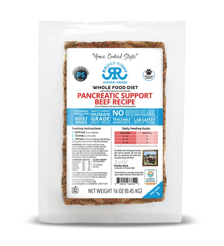 Raised Right Pancreatic Support Beef Adult Dog Recipe