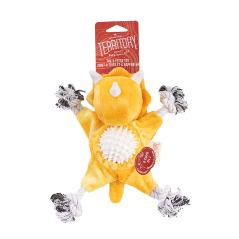 Territory Triceratops 2-in-1 Fetch Tug Dog Toy