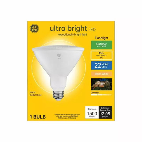 GE Ultra Bright LED 150 Watt Replacement Warm White PAR38 Outdoor Floodlight Bulb