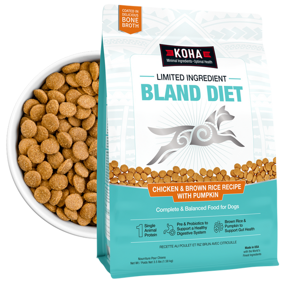 Koha Limited Ingredient Dry Bland Diet Chicken & Brown Rice Recipe with Pumpkin for Dogs