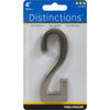 Hillman Distinctions Adhesive House Number 2 Nickel