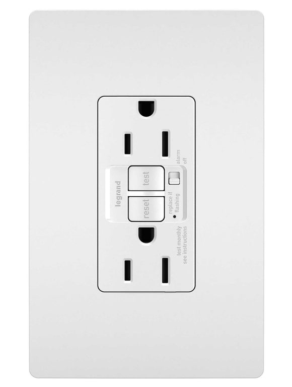 Legrand Pass & Seymour® Radiant® Tamper-Resistant 15A Duplex Self-Test GFCI Receptacles with Audible Alarm and SafeLock® Protection