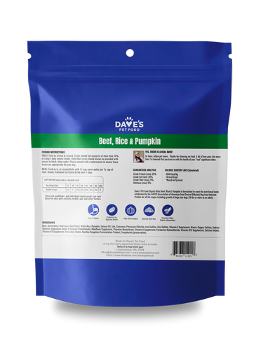 Dave's Digesti-Bites Beef, Rice & Pumpkin Dog Treats