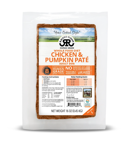 Raised Right Chicken & Pumpkin Paté for Adult Dogs