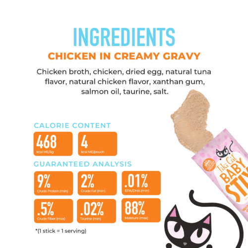 Tiki Cat® Baby™ Stix™ Wet Treats With Chicken In Creamy Gravy for Cats