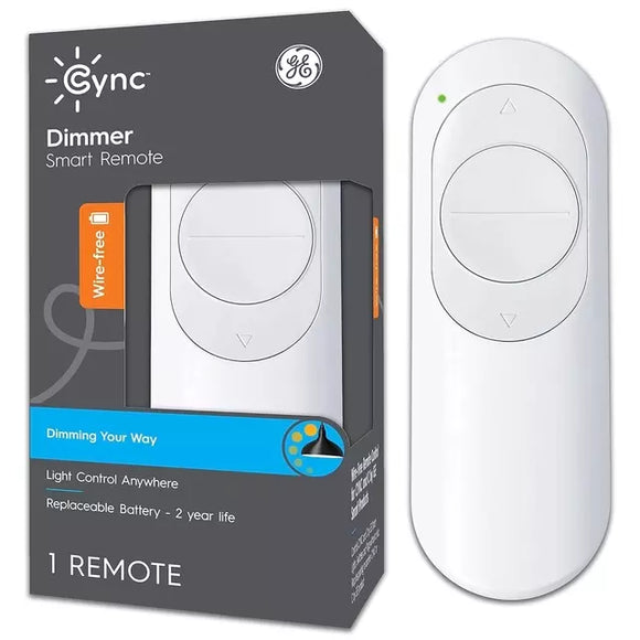 GE Cync Smart Dimmer Remote, Bluetooth Enabled, Battery Powered Dimmer Light Control