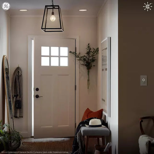 GE Cync Smart Light Switch On/Off Button Style, No Neutral Wire Required Smart Switch, 2.4 GHz WiFi Works with Amazon Alexa and Google Home, White (1 Pack)