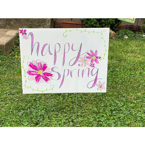 Hillman Corrugated Plastic Blank White Sign with Holder (20 x 24)