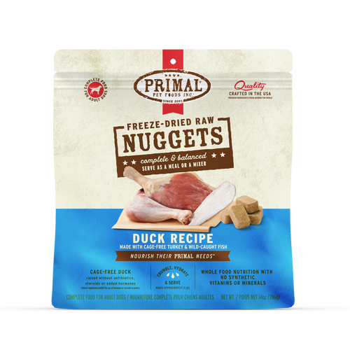 Primal Pet Foods Freeze-Dried Raw Nuggets Dog FoodDuck Recipe
