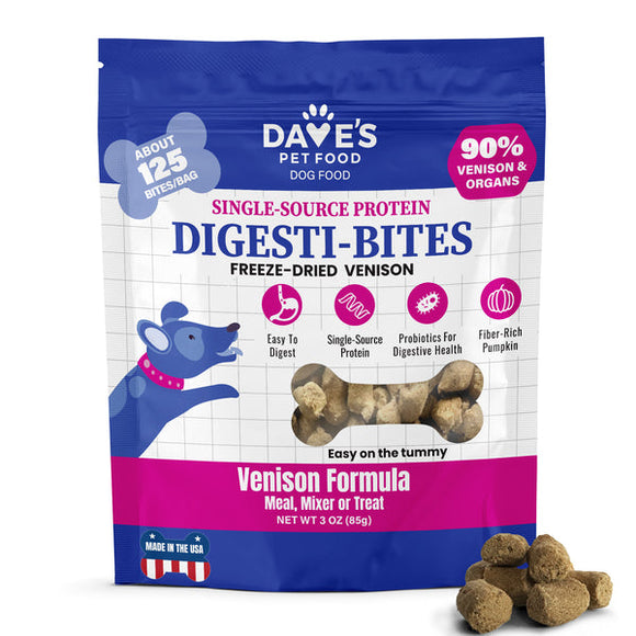 Dave's Pet Food Digesti-Bites Venison Formula Dog Treats /3 oz