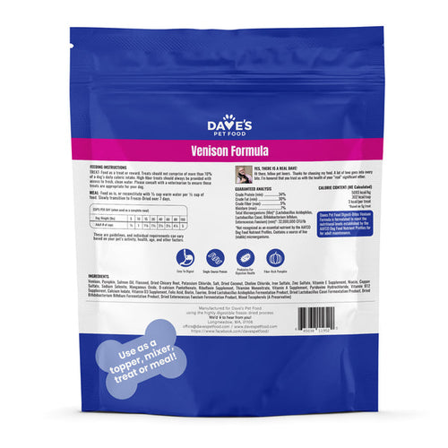 Dave's Pet Food Digesti-Bites Venison Formula Dog Treats /3 oz