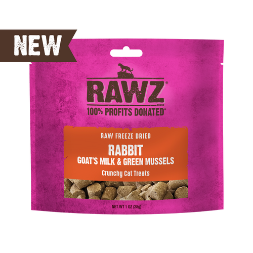 Raw Freeze Dried Rabbit, Goat's Milk & Green Mussels Crunchy Cat Treats