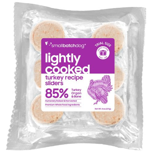 Smallbatch Lightly Cooked for Dogs Turkey Recipe Sliders