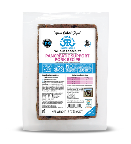 Raised Right Pancreatic Support Pork Adult Dog Recipe