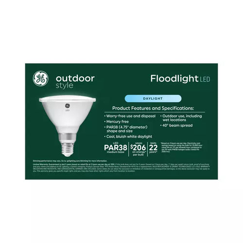 GE Lighting GE Outdoor Style PAR38 LED Light Bulb, 90 Watt Replacement Outdoor Floodlight, Daylight (4 Pack)