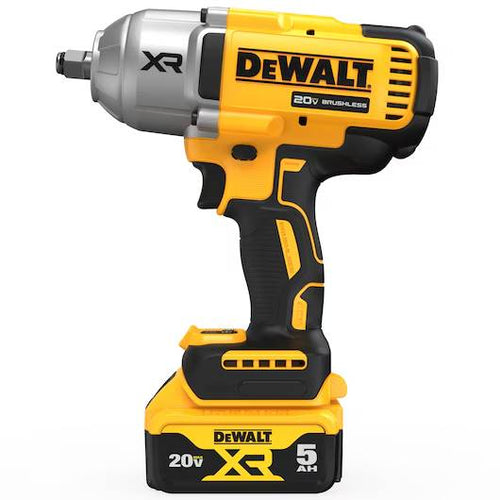 Dewalt 20V MAX* XR 1/2 In. High Torque Impact Wrench With Hog Ring Anvil Kit and (2) 5.0 Ah Batteries & Charger Kit