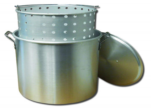 King Kooker Aluminum Boiling Pot with Basket & Lid – Assorted Sizes