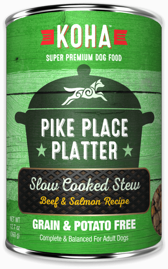 Koha Pike Place Platter Slow Cooked Stew Beef & Salmon Recipe for Dogs