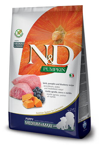 Farmina N&D Pumpkin Formula Medium & Maxi Lamb & Blueberry Puppy Food