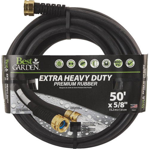 Best Garden 5/8 In. Dia. x 50 Ft. L. Drinking Water Safe Rubber Garden Hose