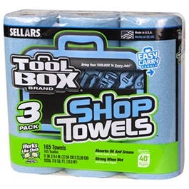 Blue Shop Towels, 3-Roll Pack