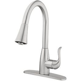 Pull Down Kitchen Faucet, Single Handle, Brushed Nickel