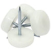 Furniture Glides, Nail-On, White Plastic, 5/8-In., 4-Pk.