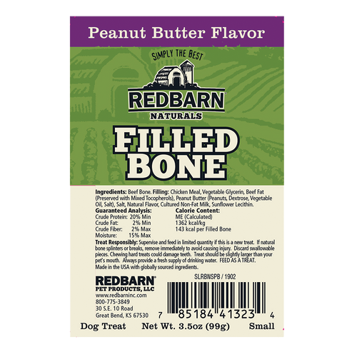 Redbarn Natural Filled Bone Peanut Butter Flavor