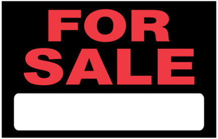 15  X 19  BLACK AND RED FOR SALE SIGN