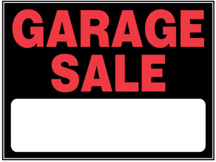 15  X 19  BLACK AND RED GARAGE SALE SIGN