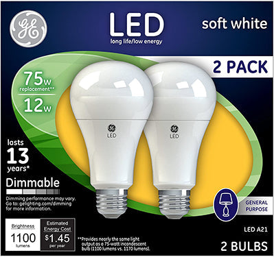 15W LED 100W Eq Soft White A19
