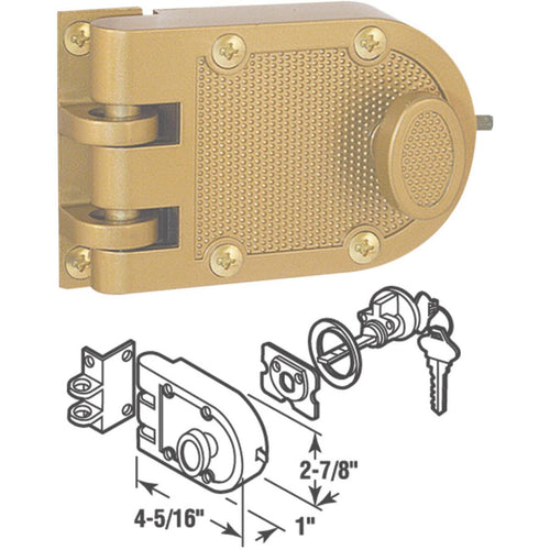 Defender Security Brass Single Cylinder Single Rim Deadlock, Jimmy-Resistant