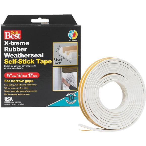 Do it Best 3/8 In. x 17 Ft. White Narrow Weatherseal Tape