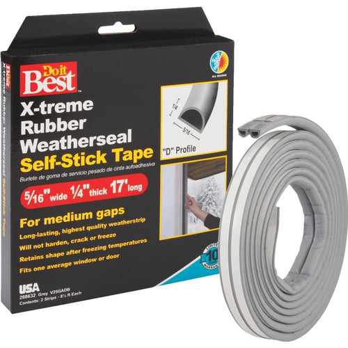 Do it Best Grey 17' 5/16 Rubber Weatherstrip