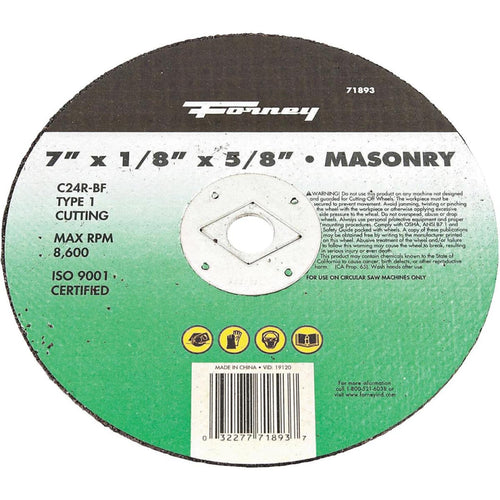 Forney Type 1 7 In. x 1/8 In. x 5/8 In. Masonry Cut-Off Wheel