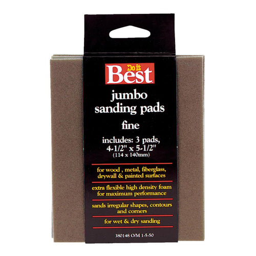 Do it Best Flex 4-1/2 In. x 5-1/2 In. x 1 In. 180 Grit Fine Sanding Sponge (3-Pack)