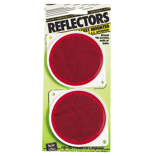 Hy-Ko 3-1/4 In. Dia. Round Red Bracketed Nail-On Reflector (2-Pack)