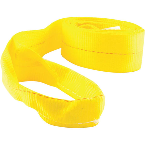 Erickson 2 In. x 20 Ft. 4500 Lb. Polyester Tow Strap with Loops, Yellow